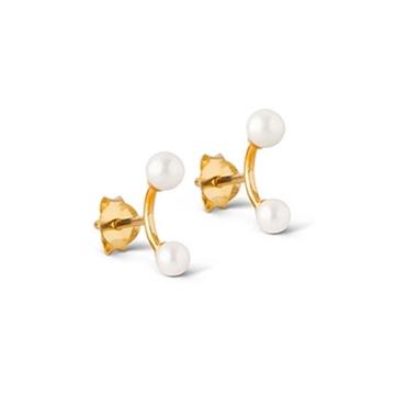 Enamel 2 Pearls Earring - Pearl 