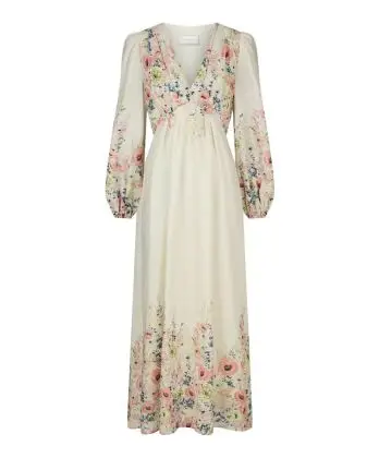 Silfi Flower Print Dress Creme - 