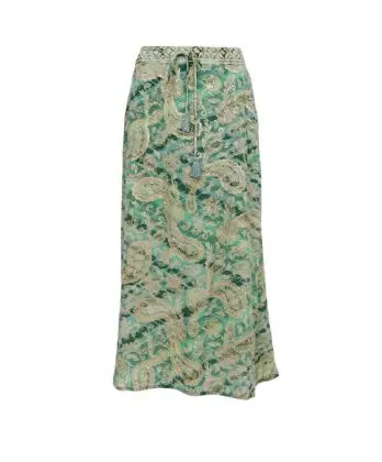 Luna Regular Skirt Floral Green - Nederdele
