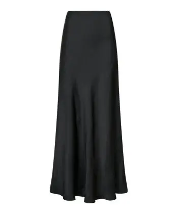 Vicky Heavy Sateen Skirt Black - Andet
