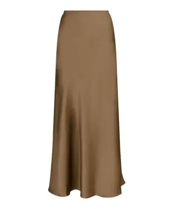 Vicky Heavy Sateen Skirt Dark Taupe - Andet